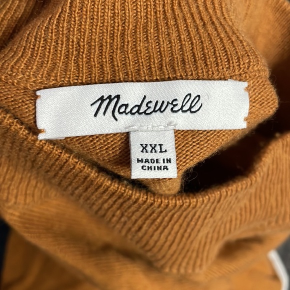 Madewell - Size XXL Colorblock Ashbury Mockneck Sweater MC029 - Picture 6 of 10